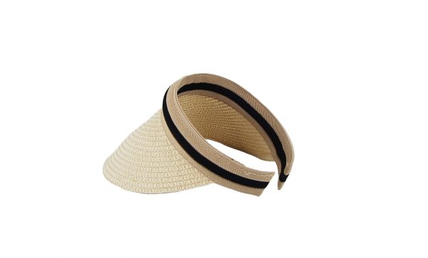 Εισαγωγική καπέλο ψάθινο γυναικείο μπεζ visor