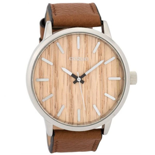 Oozoo Timepieces Brown Leather Strap 48mm