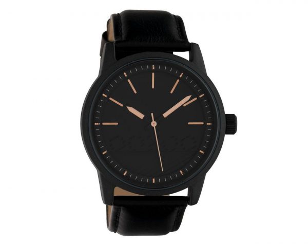 Oozoo Timepieces Black Leather Strap 45mm