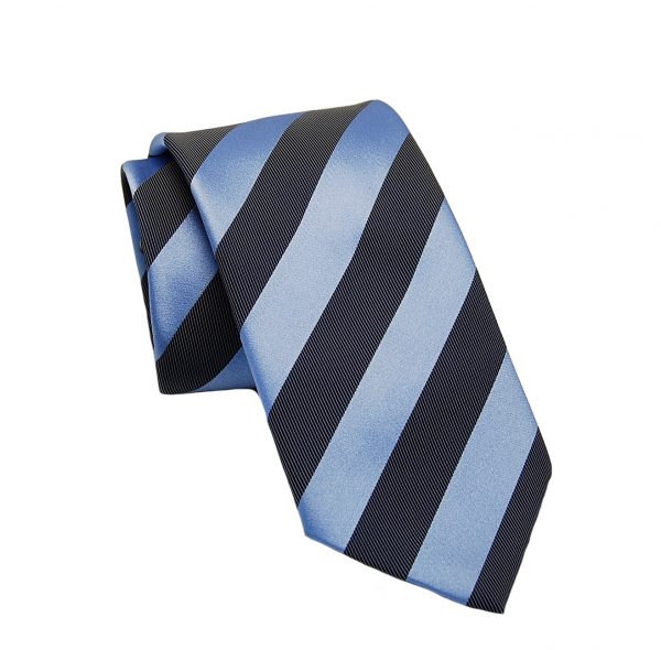 Ανδρική μεταξωτή γραβάτα μπλε-γκρι